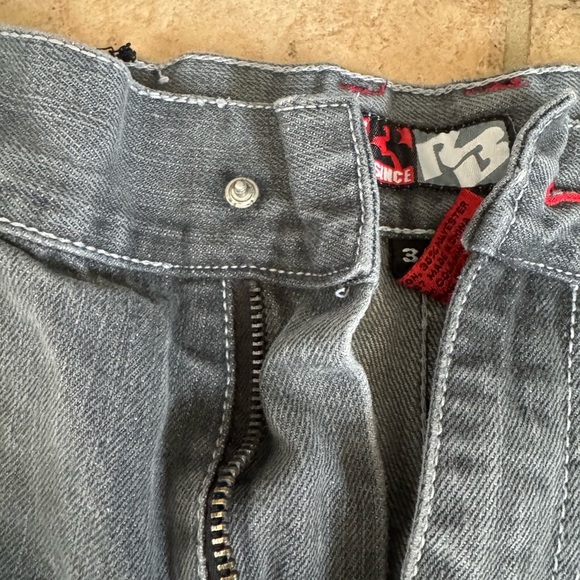 VINTAGE Y2K Raw Blue Smack Denim Jeans Mens 34 Shorts Streetwear Baggy Grunge - Picture 3 of 6